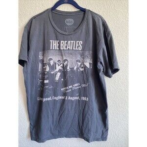 BEATLES Circa 1963 Black & White Photo T-SHIRT Tee 2013 Apple Corps Large GRAY